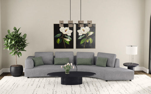 Toscano 134-inch Upholstered Sectional Sofa Grey - Bargain Furniture (Detroit, MI)