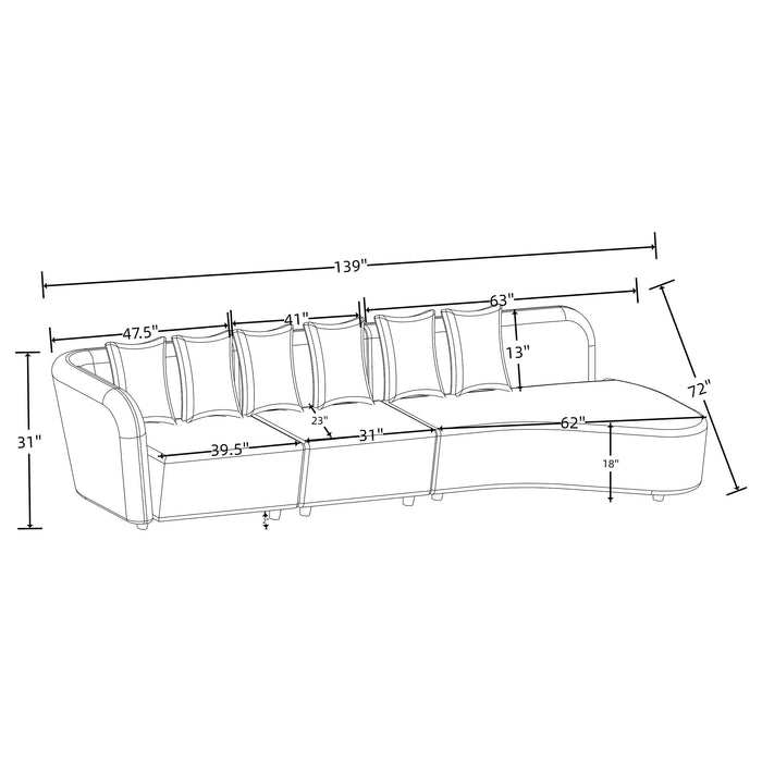 Fayette Stationary Sectionals - Bargain Furniture (Detroit, MI)