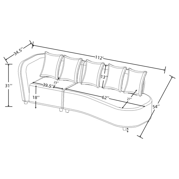 Fayette Stationary Sectionals Greige - Bargain Furniture (Detroit, MI)