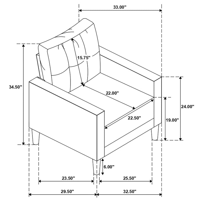 Bowen Stationary 3 Pc Sets - Bargain Furniture (Detroit, MI)