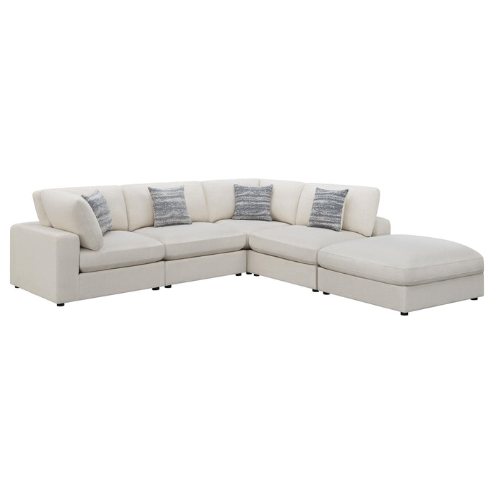 Serene 5-piece Upholstered Modular Sectional Sofa Beige - Bargain Furniture (Detroit, MI)