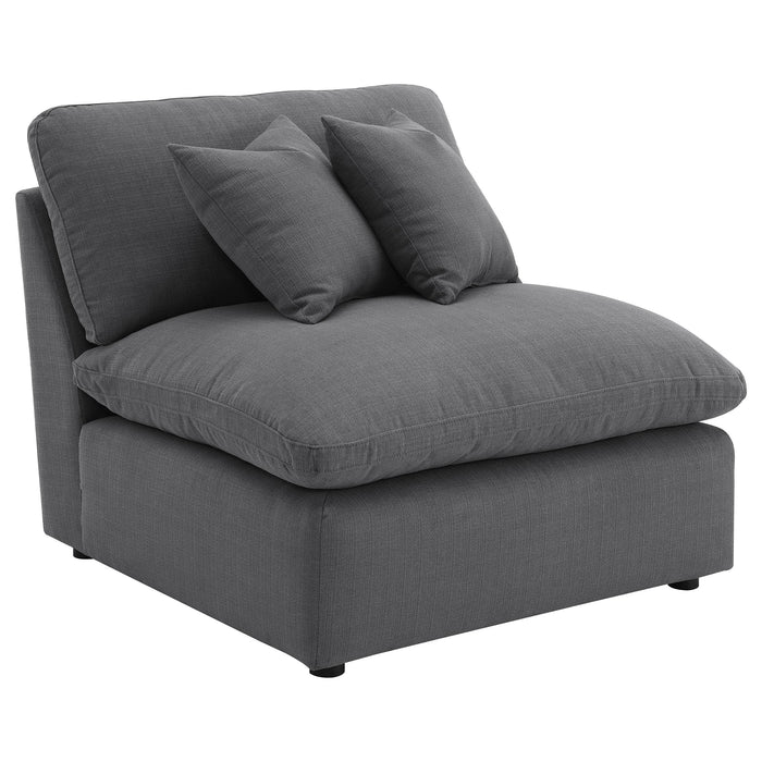 Hobson 6-piece Upholstered Modular Sectional Sofa Charcoal - Bargain Furniture (Detroit, MI)