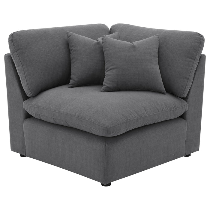 Hobson 6-piece Upholstered Modular Sectional Sofa Charcoal - Bargain Furniture (Detroit, MI)