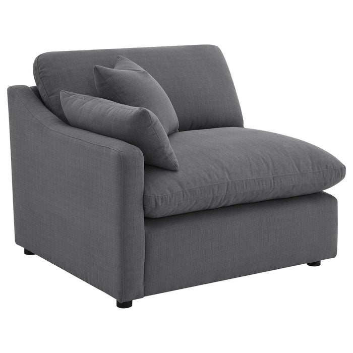 Hobson 6-piece Upholstered Modular Sectional Sofa Charcoal - Bargain Furniture (Detroit, MI)