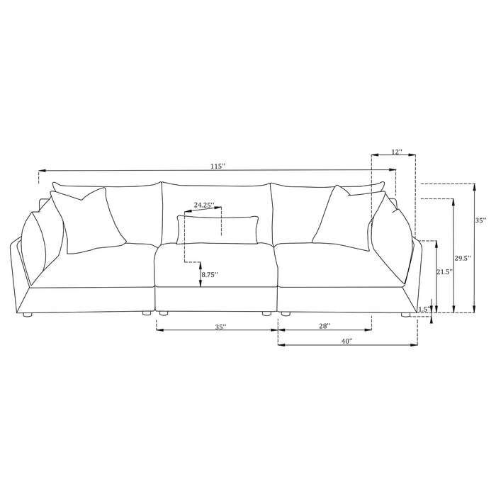 Sasha Stationary Sofas - Bargain Furniture (Detroit, MI)