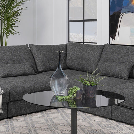 Sasha Upholstered Corner Chair Barely Black - Bargain Furniture (Detroit, MI)