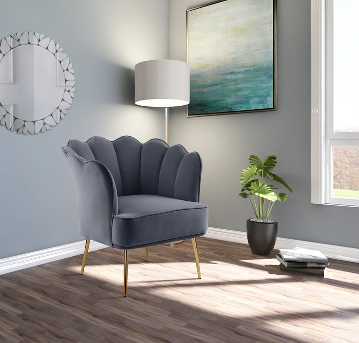 Jester Grey Velvet Accent Chair