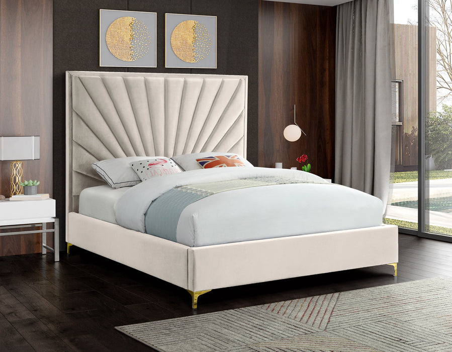 Eclipse Cream Velvet Full Bed
