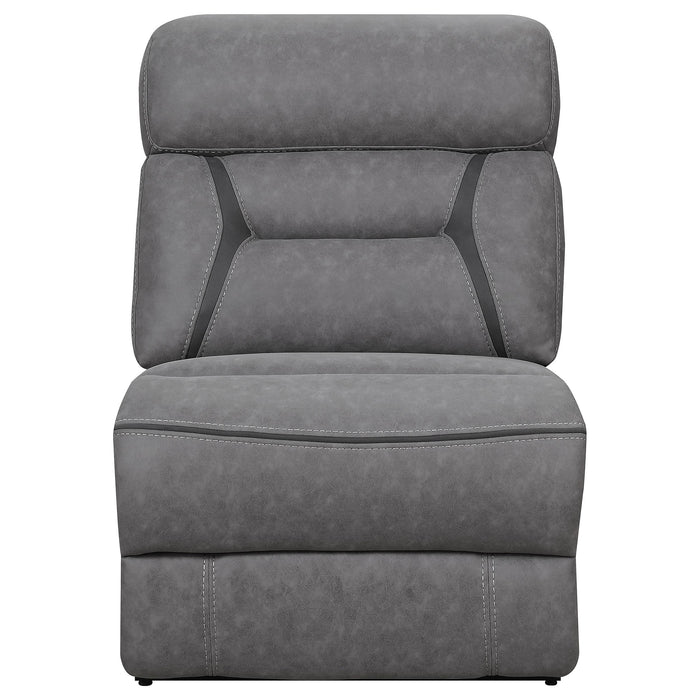 Higgins Upholstered Armless Chair Grey - Bargain Furniture (Detroit, MI)