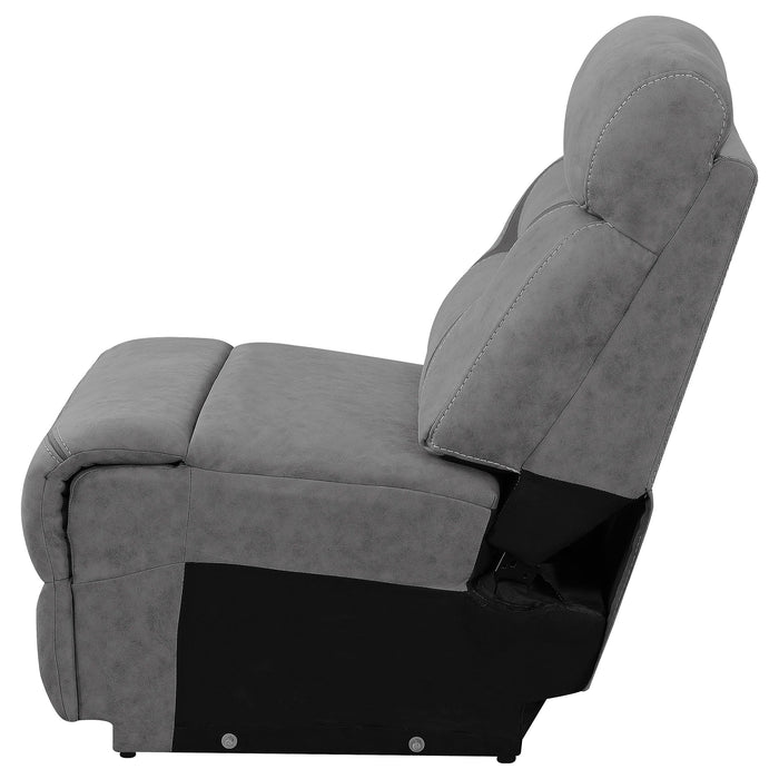 Higgins Upholstered Armless Chair Grey - Bargain Furniture (Detroit, MI)