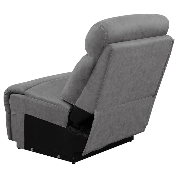 Higgins Upholstered Armless Chair Grey - Bargain Furniture (Detroit, MI)