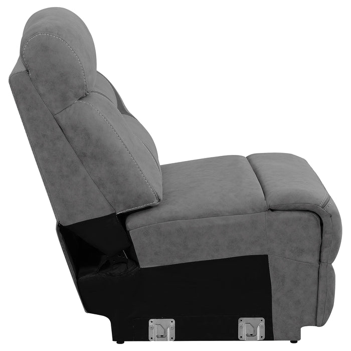 Higgins Upholstered Armless Chair Grey - Bargain Furniture (Detroit, MI)