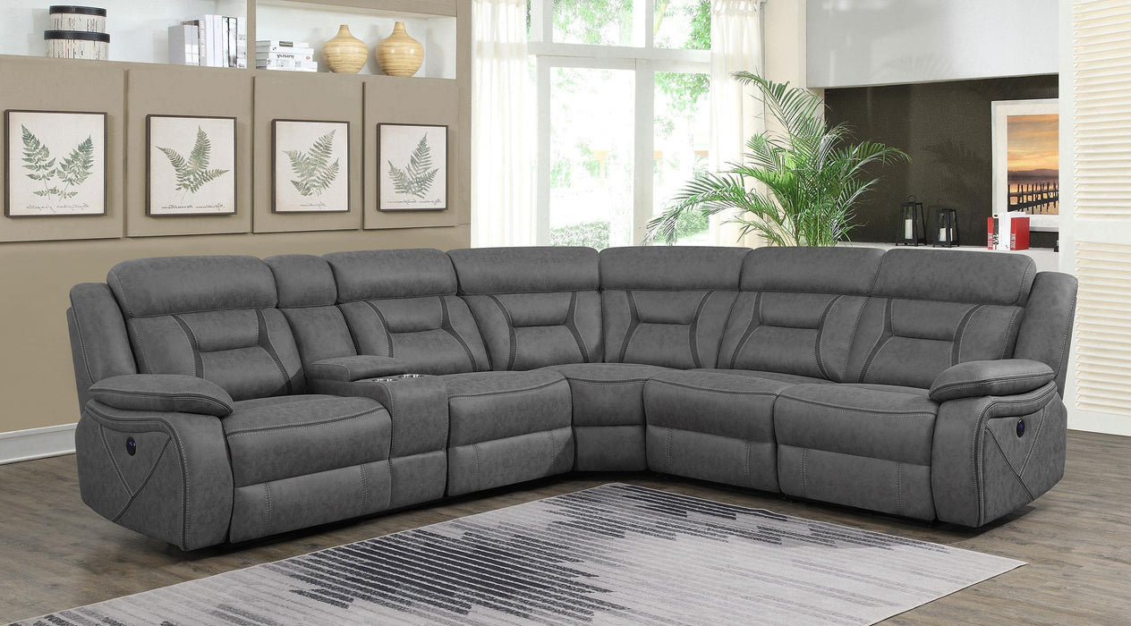 Higgins Upholstered Wedge Grey - Bargain Furniture (Detroit, MI)