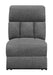 Bahrain Upholstered Armless Power Recliner Charcoal - Bargain Furniture (Detroit, MI)
