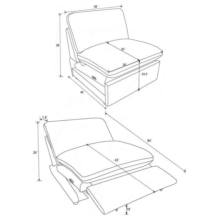 Collins Armless chair - Bargain Furniture (Detroit, MI)