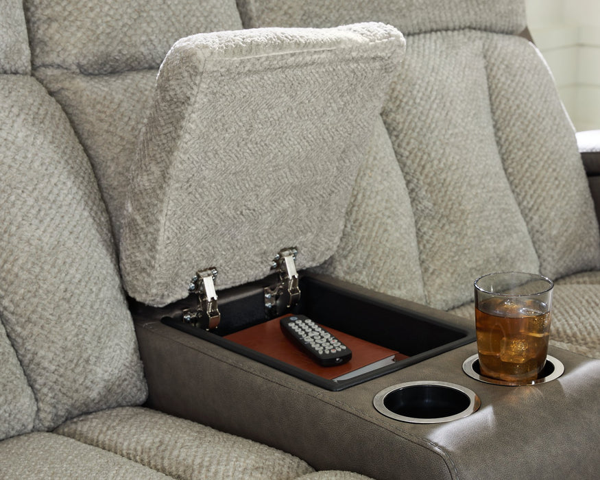 WhipLash Power Reclining Loveseat with Console - Bargain Furniture (Detroit, MI)