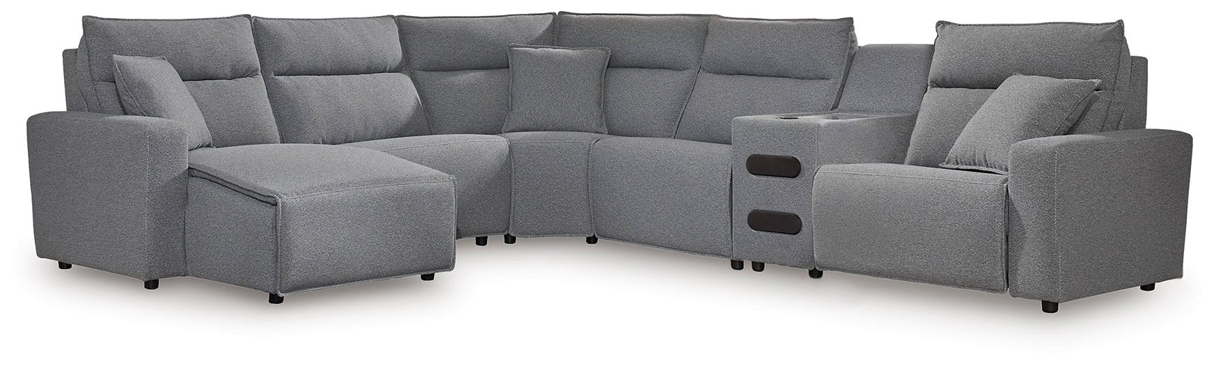ModMax II Reclining Sectional with Chaise and Audio Console - Bargain Furniture (Detroit, MI)