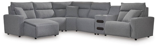 ModMax II Reclining Sectional with Chaise and Audio Console - Bargain Furniture (Detroit, MI)