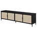 Amherst 4-door 78-inch Metal TV Stand Media Console Black - Bargain Furniture (Detroit, MI)