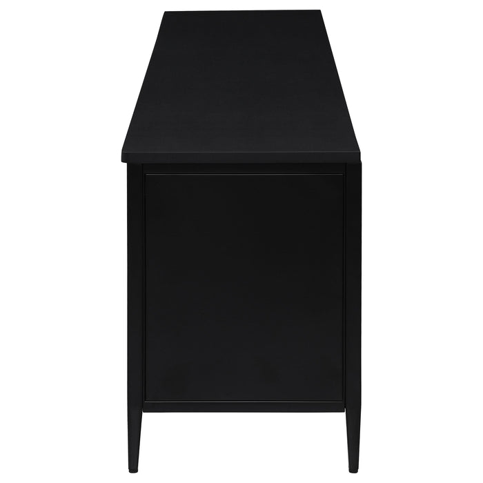 Amherst 4-door 78-inch Metal TV Stand Media Console Black - Bargain Furniture (Detroit, MI)