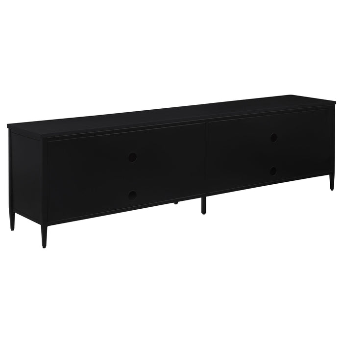Amherst 4-door 78-inch Metal TV Stand Media Console Black - Bargain Furniture (Detroit, MI)