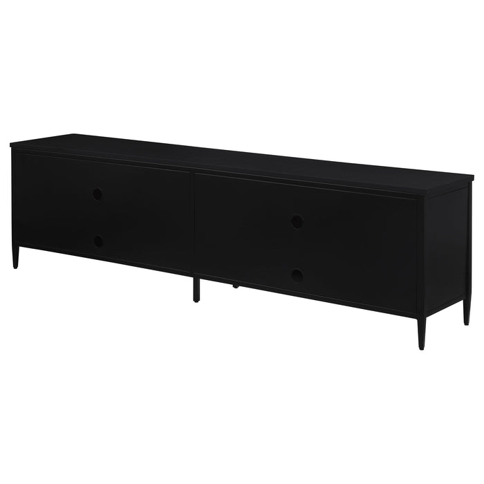 Amherst 4-door 78-inch Metal TV Stand Media Console Black - Bargain Furniture (Detroit, MI)