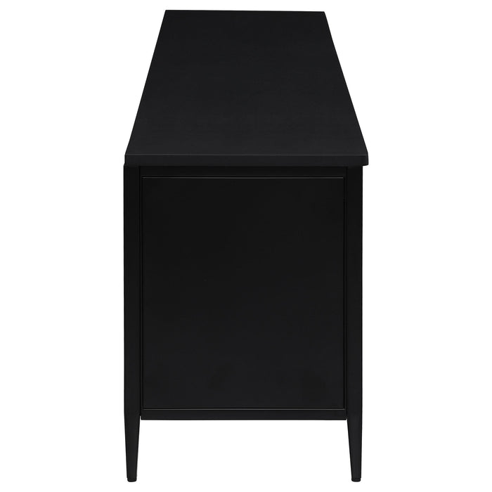 Amherst 4-door 78-inch Metal TV Stand Media Console Black - Bargain Furniture (Detroit, MI)