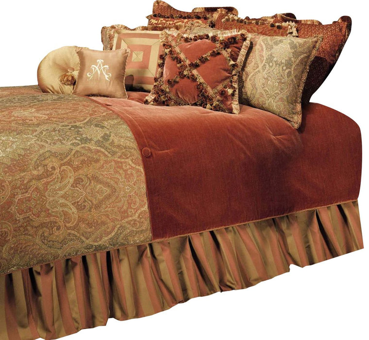 AICO Woodside Park 13-pc King Comforter Set in Spice - Bargain Furniture (Detroit, MI)