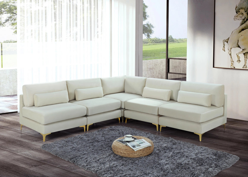 Julia Cream Velvet Modular Sectional (5 Boxes)