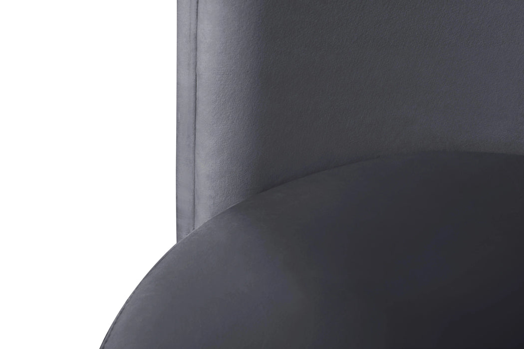 Rotunda Grey Velvet Accent Chair