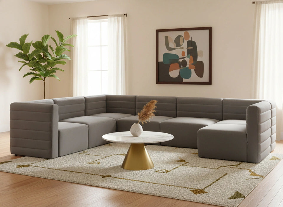 Quincy Grey Velvet Modular Sectional