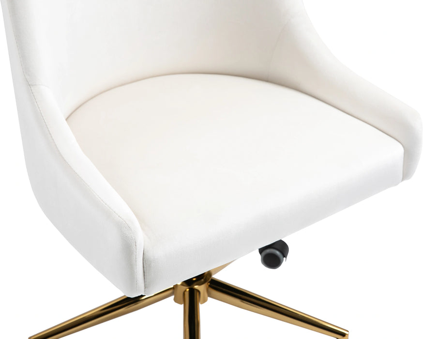 Karina Cream Velvet Office Chair