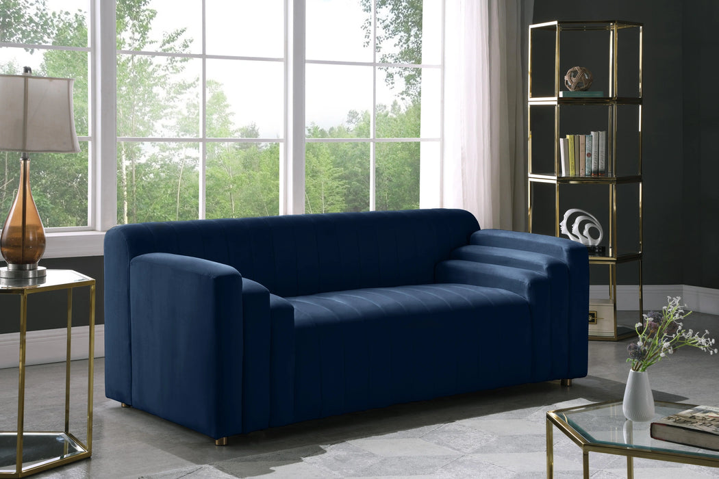 Naya Navy Velvet Loveseat