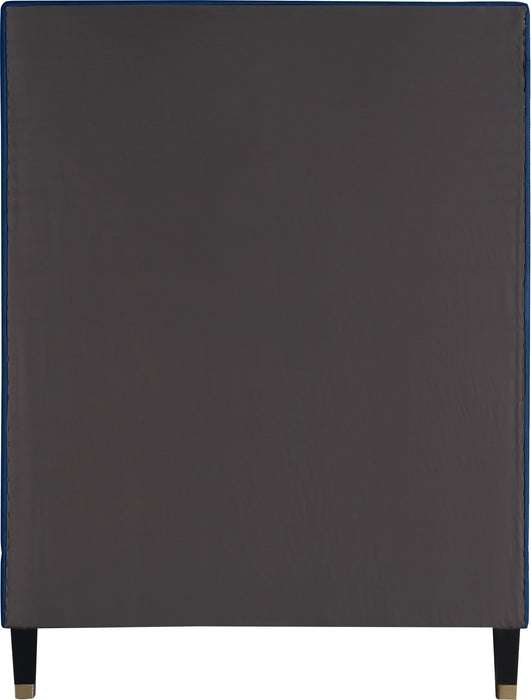 Harlie Navy Velvet Twin Bed