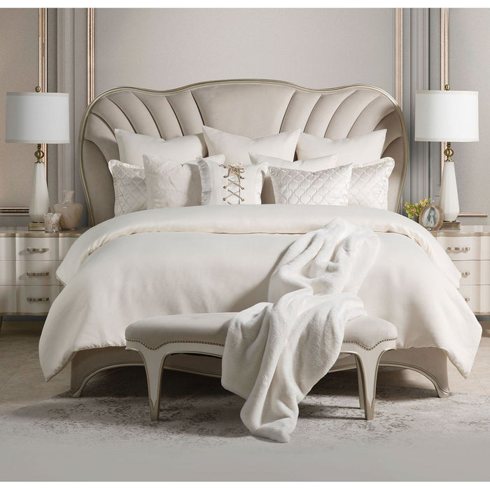AICO London Place Bed Bench in Creamy Pearl - Bargain Furniture (Detroit, MI)
