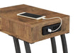 Troy Accent Table with Power Outlet Antique Nutmeg - Bargain Furniture (Detroit, MI)