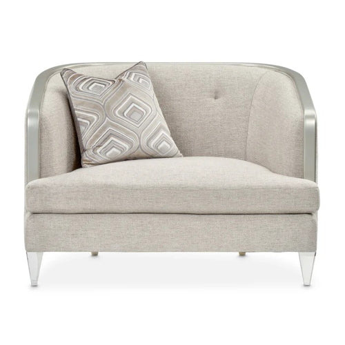 AICO Furniture Camden Court Chair and Half in Platinum - Bargain Furniture (Detroit, MI)