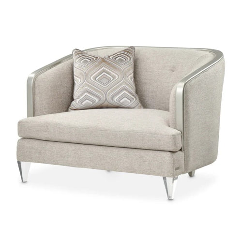 AICO Furniture Camden Court Chair and Half in Platinum - Bargain Furniture (Detroit, MI)