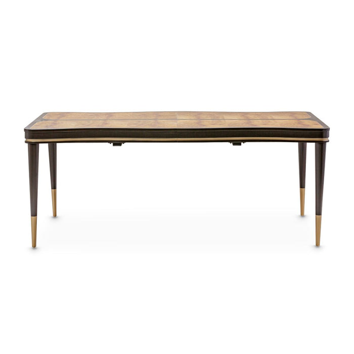 AICO Malibu Crest Rectangular Dining Table in Crotch Mahogany - Bargain Furniture (Detroit, MI)