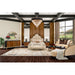 AICO Malibu Crest King Scalloped Panel Bed in Dark Espresso - Bargain Furniture (Detroit, MI)