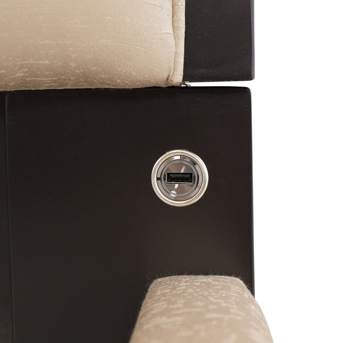 AICO Malibu Crest King Scalloped Panel Bed in Dark Espresso - Bargain Furniture (Detroit, MI)