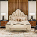 AICO Malibu Crest King Scalloped Panel Bed in Dark Espresso - Bargain Furniture (Detroit, MI)