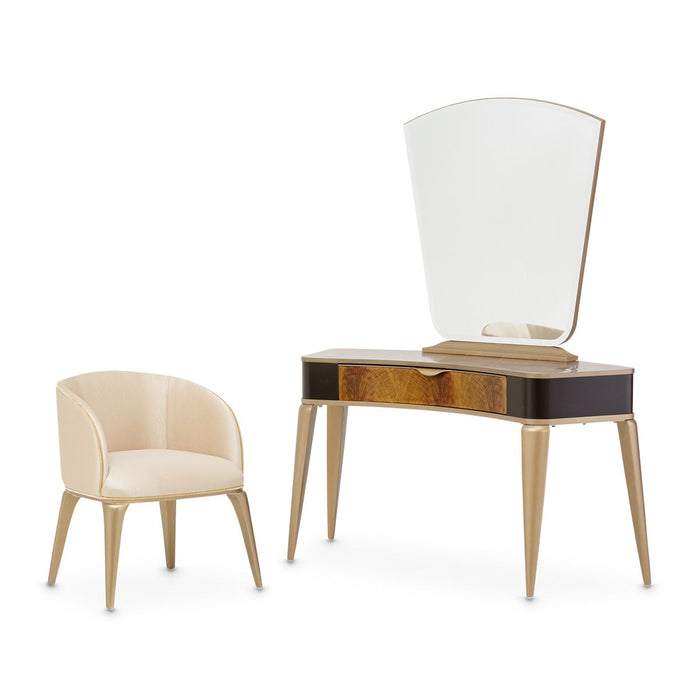 AICO Malibu Crest Rectangular Dining Table in Crotch Mahogany - Bargain Furniture (Detroit, MI)