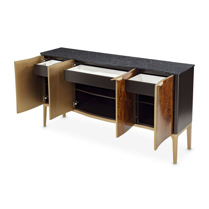 AICO Malibu Crest Sideboard in Crotch Mahogany - Bargain Furniture (Detroit, MI)