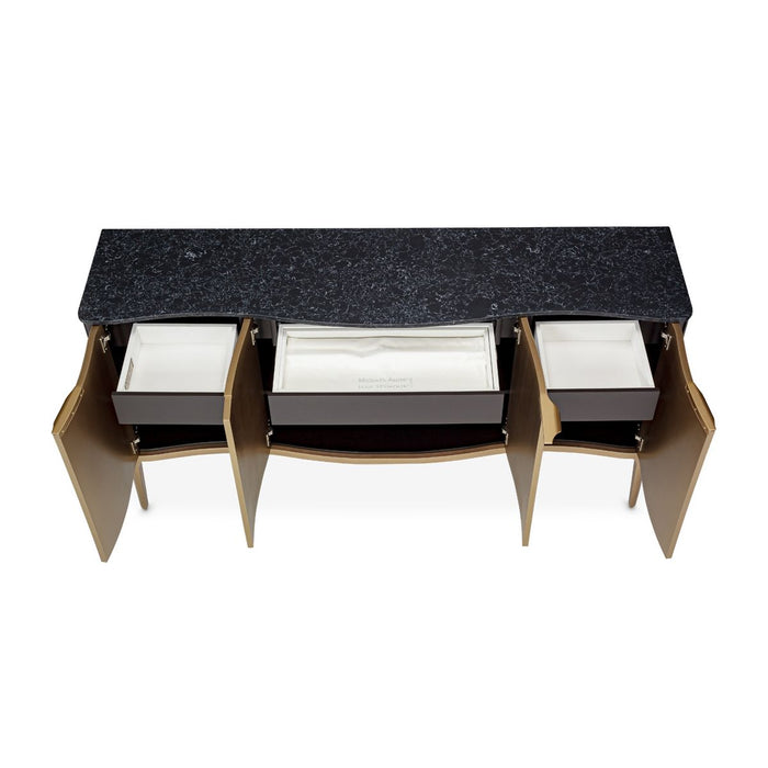 AICO Malibu Crest Sideboard in Crotch Mahogany - Bargain Furniture (Detroit, MI)