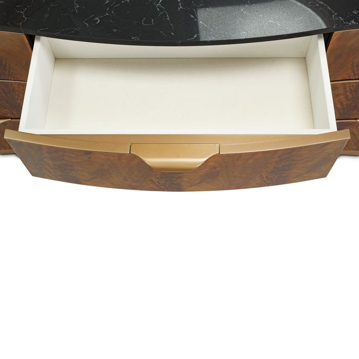 AICO Malibu Crest 9 Drawer Dresser in Crotch Mahogany - Bargain Furniture (Detroit, MI)