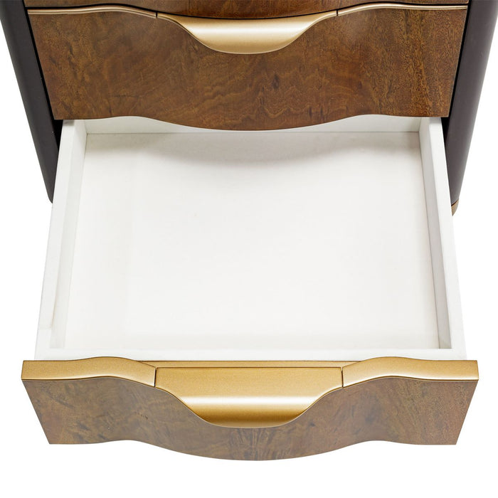 AICO Malibu Crest Swivel Lingerie Chest in Crotch Mahogany - Bargain Furniture (Detroit, MI)