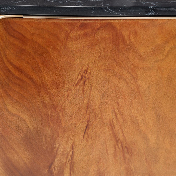 AICO Malibu Crest TV Console in Crotch Mahogany - Bargain Furniture (Detroit, MI)