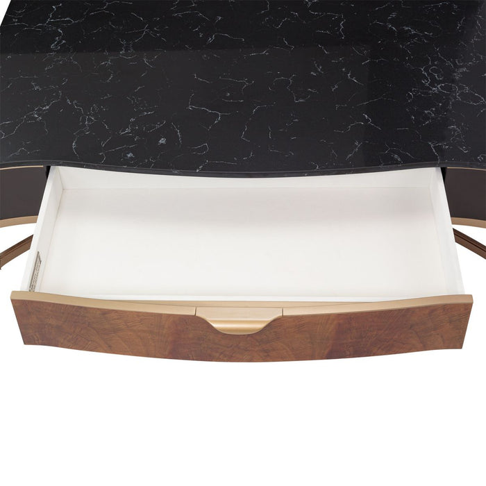AICO Malibu Crest Rectangular Cocktail Table in Crotch Mahogany - Bargain Furniture (Detroit, MI)