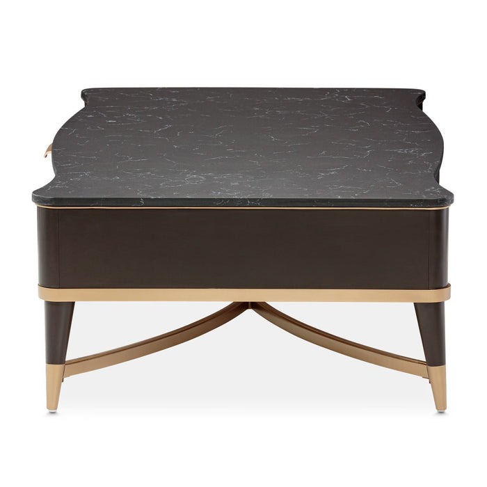 AICO Malibu Crest Rectangular Cocktail Table in Crotch Mahogany - Bargain Furniture (Detroit, MI)